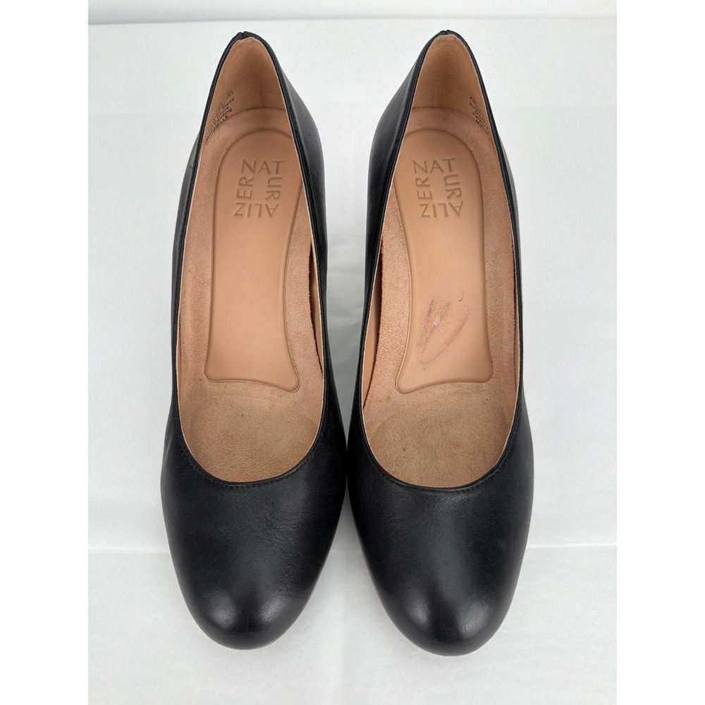 Naturalizer Michelle Pump Women 8.5M Black Leather Platform Round Toe Classic